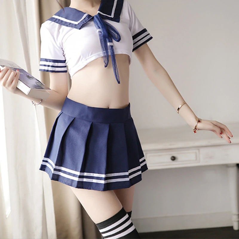 性感睡衣学生家居服套装JK睡裙制服百褶短裙