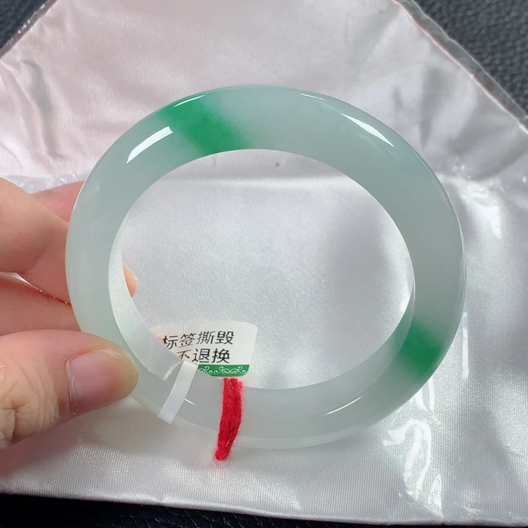 翡翠手镯未镶嵌缅甸天然翡翠手镯56圈口