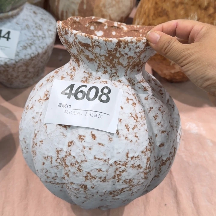 瓷片景德镇高温花器编码4608高23口8默认无孔