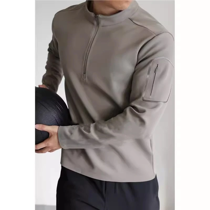 早秋大码300斤半拉链立领套头运动通勤户外男士长袖卫衣简约百搭2