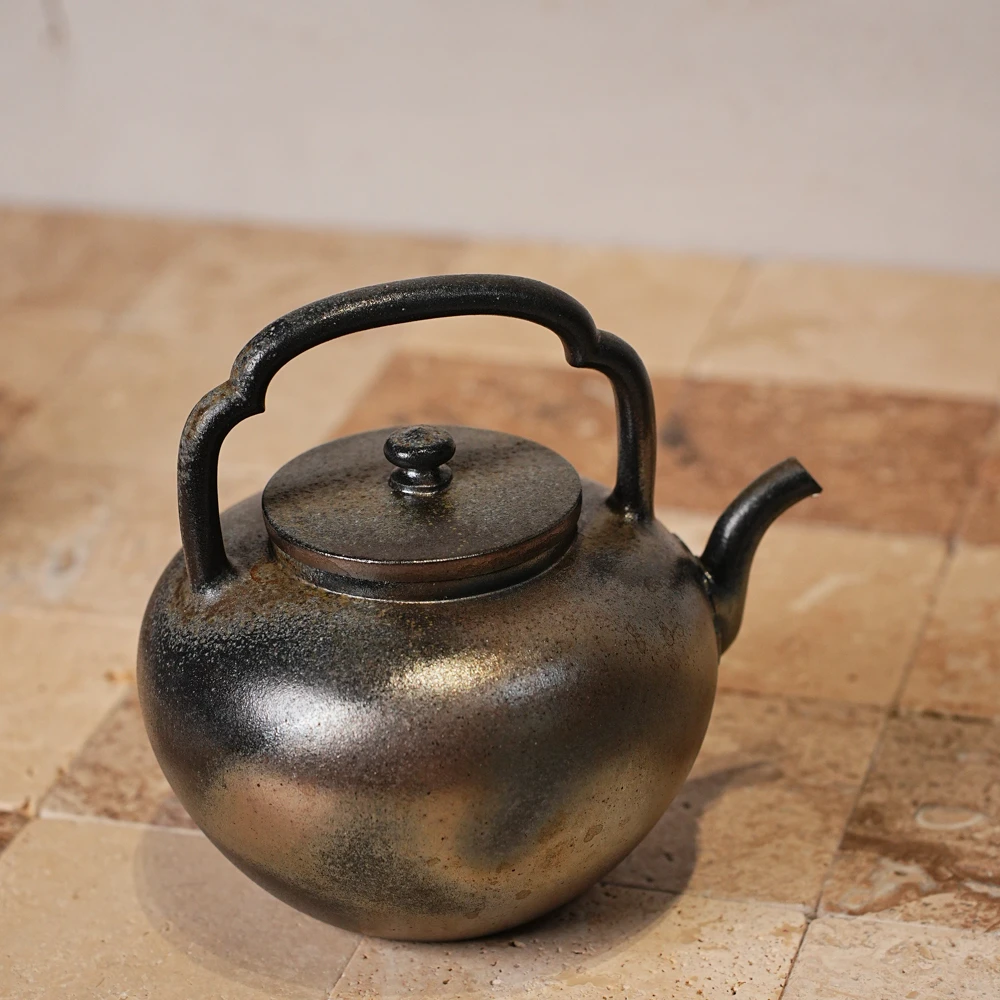 松泉茶器丨《柴烧吴经提梁》 全手工 紫砂 茶壶