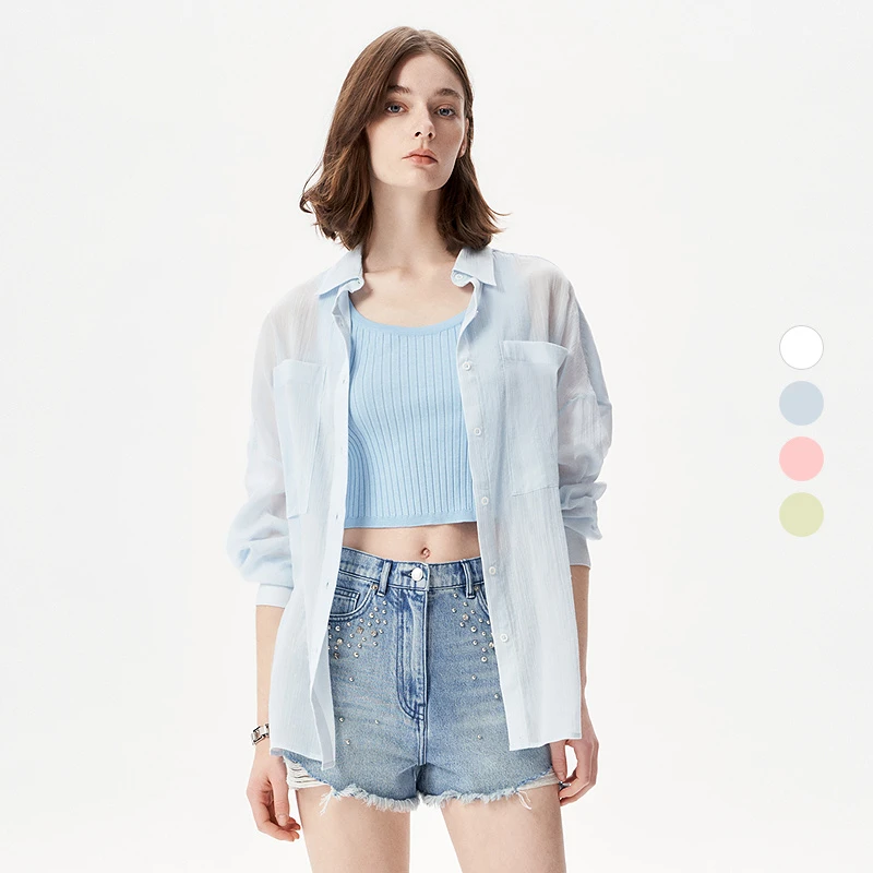 【流光风】IRO 法式轻奢女装休闲宽松廓形气质透视装外搭纯棉衬衫