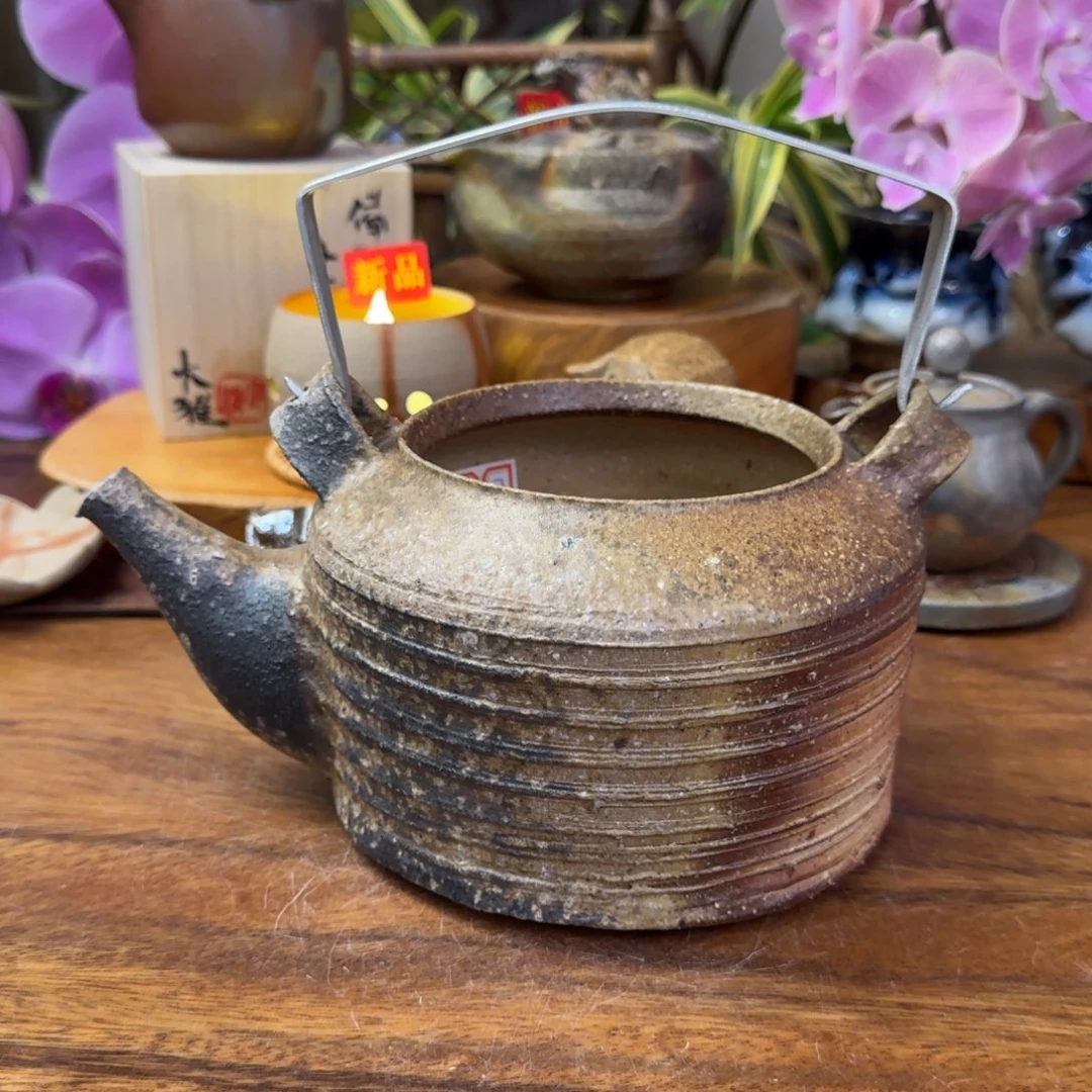 松岛健治备前烧提梁壶福利一口价