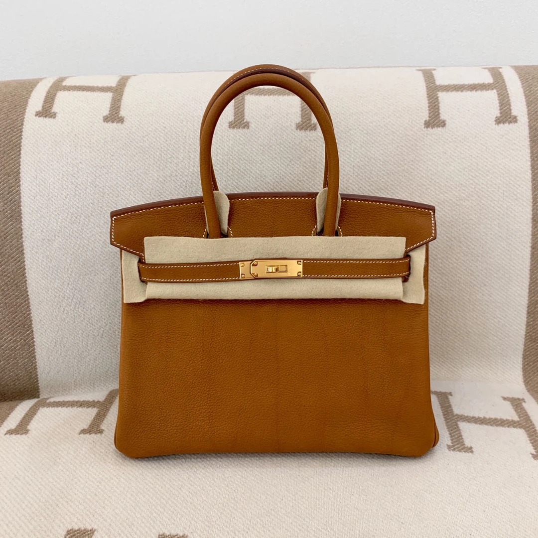 99新 Hermes/爱马仕 birkin 30 W  福宝马鞍皮福宝色jd1009a2
