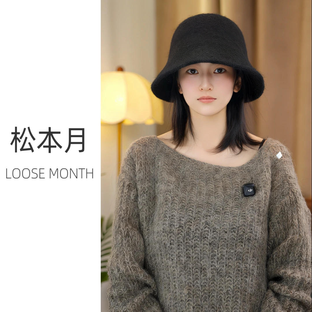 羊毛渔夫帽女秋冬2025新款保暖小众复古富家女礼帽显脸小水桶帽子
