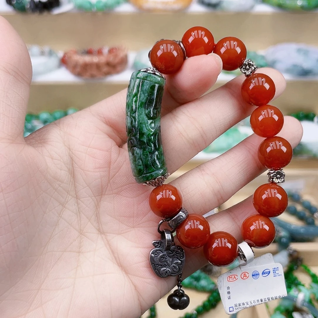 艳***翡翠未镶嵌手链手链