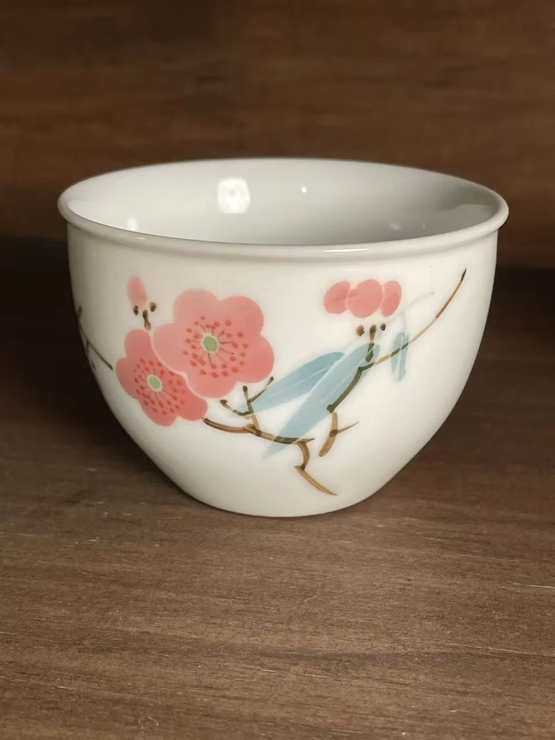 JCG021水点桃花卧足杯