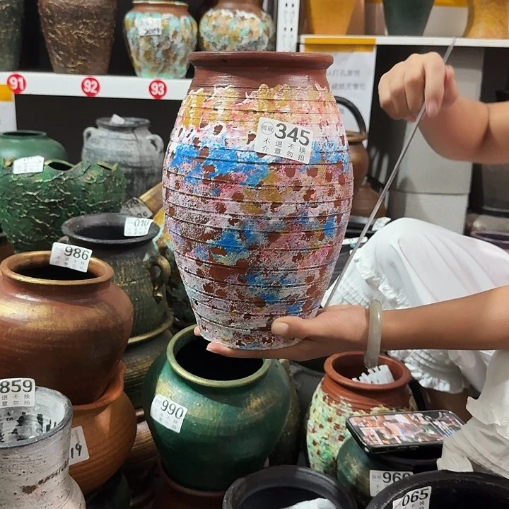 彩绘瓶345高度27口径13