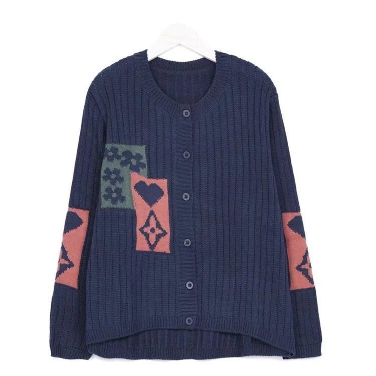 文艺圆领麻针织棉线开衫外搭女春秋季新款宽松百搭休闲毛衣外套