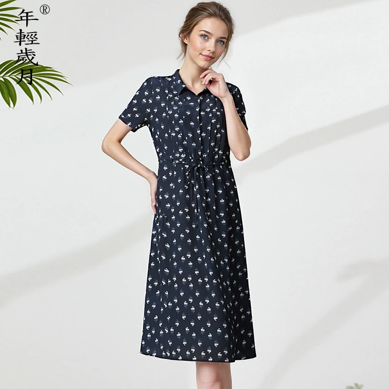 真丝连衣裙高端女2025年夏季新款高端年轻妈妈气质时尚桑蚕丝裙子