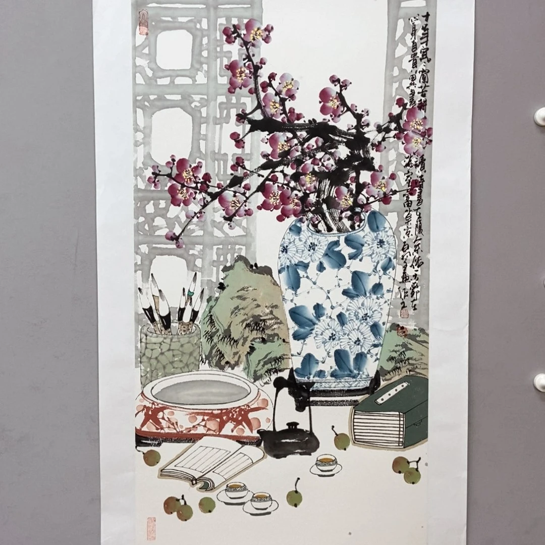 国画陈党明三尺真人真品