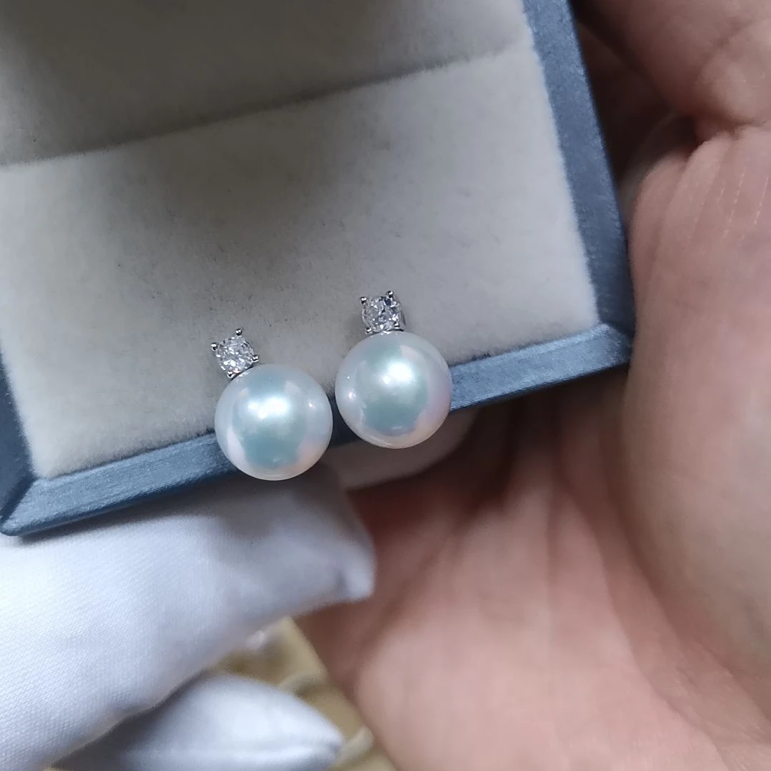 淡水珍珠耳饰银S925镶嵌?****?