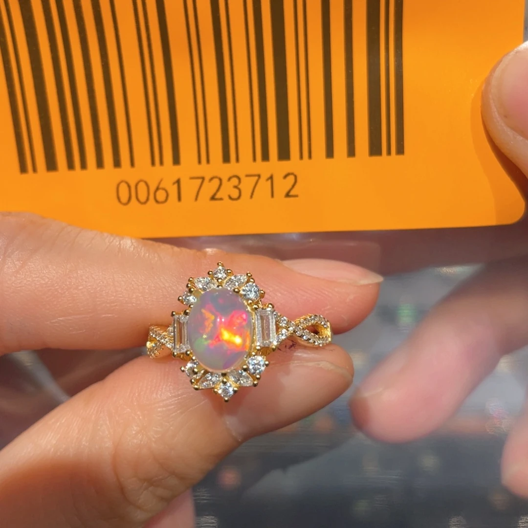 欧泊戒指欧泊银S925镶嵌时*