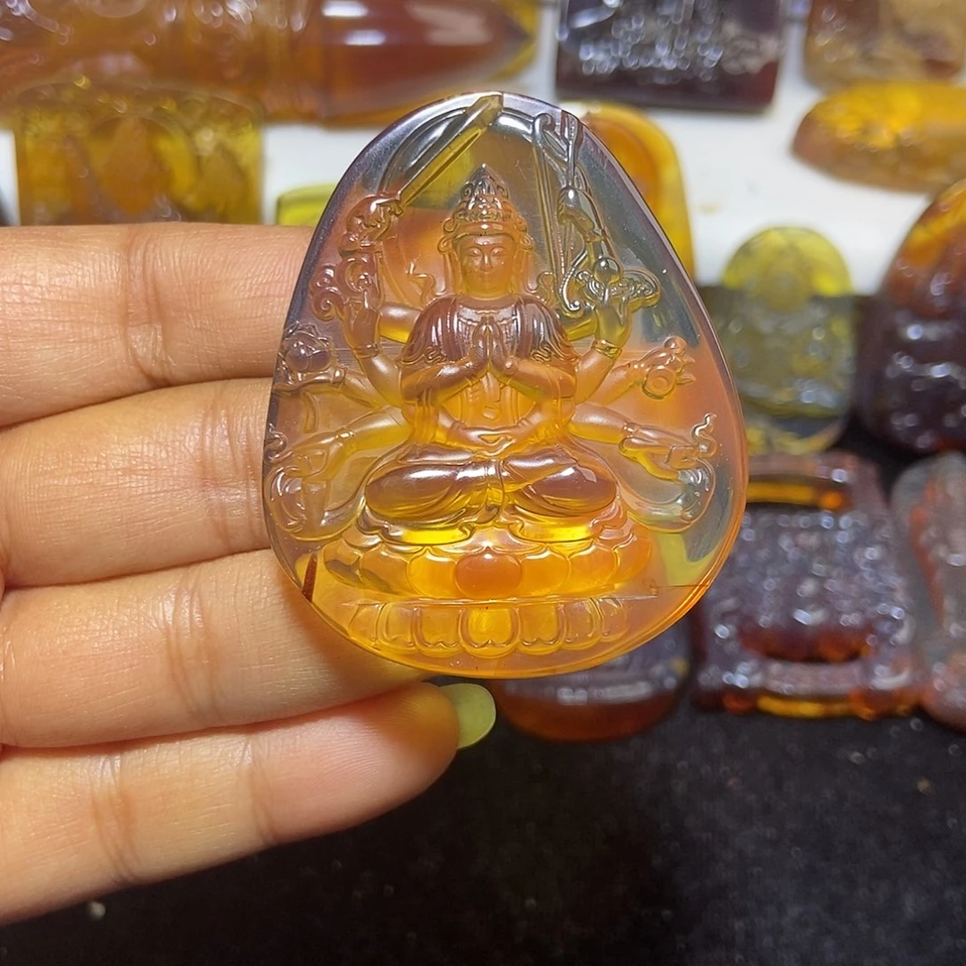 琥珀未镶嵌颈饰缅甸天然琥珀吊坠