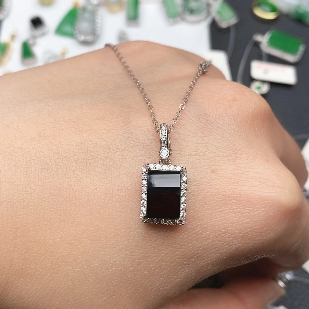 翡翠银S925镶嵌颈饰