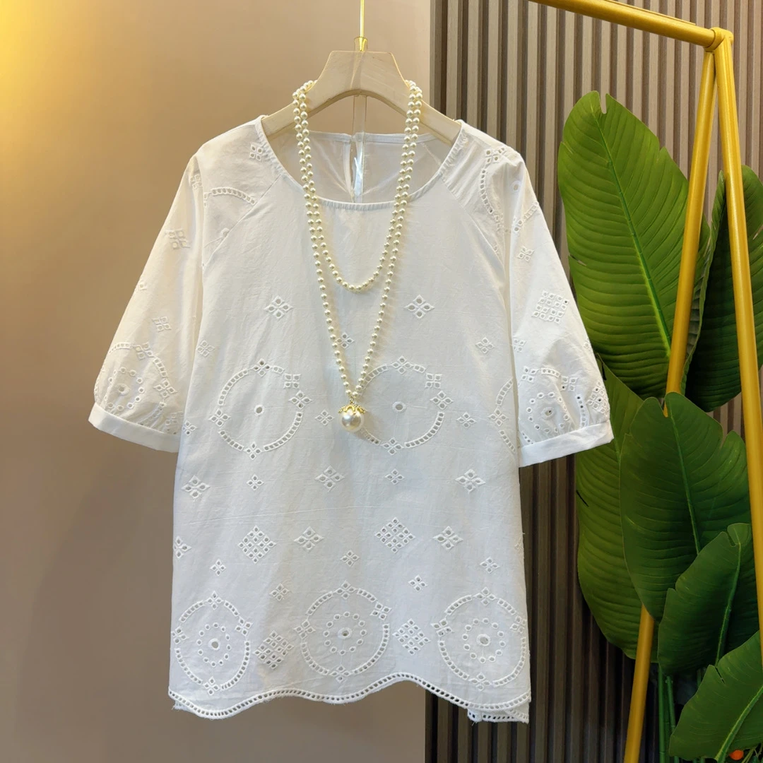 法式气质镂空独特简约设计感时髦打底小衫衣长64左右