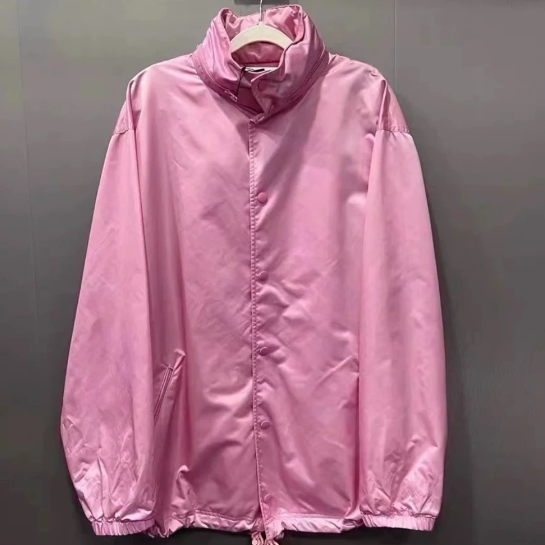 99新 Balenciaga/巴黎世家 粉色logo冲锋衣/32码/C01239