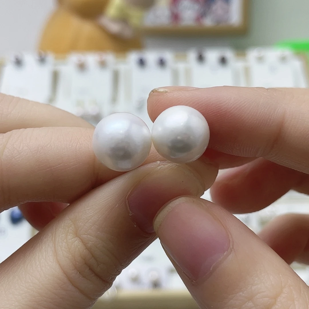 耳饰银S925镶嵌淡水珍珠