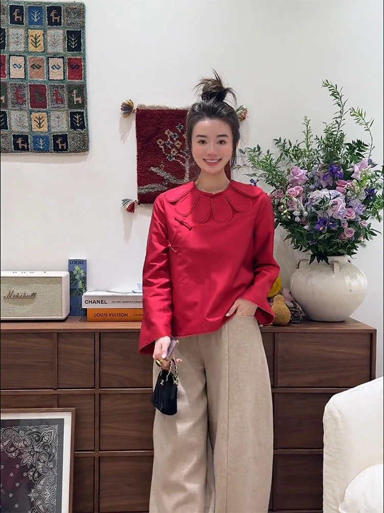 爆款冬季独特漂亮外套超火上衣新中式国风唐装禅意衬衫2025年新款