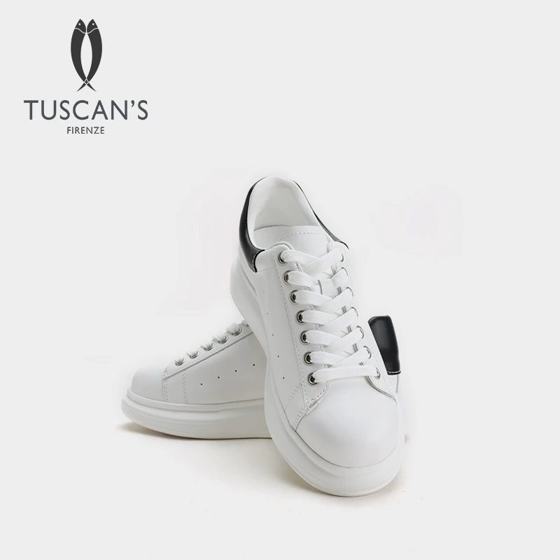 TUSCAN'S休闲厚底真皮舒适女士小白鞋男士百搭休闲鞋板鞋时代