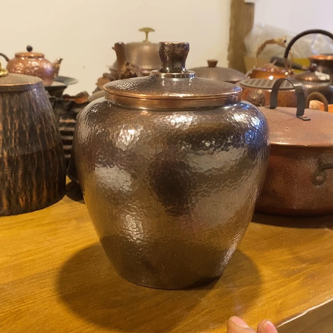 复古大茶叶罐手工锻打工艺