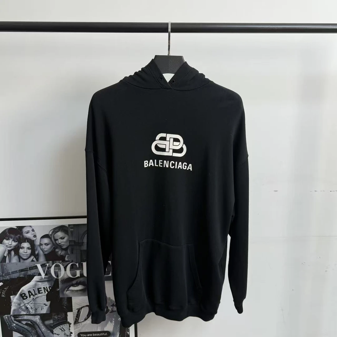 未使用 Balenciaga/巴黎世家 黑色锁扣帽衫/M