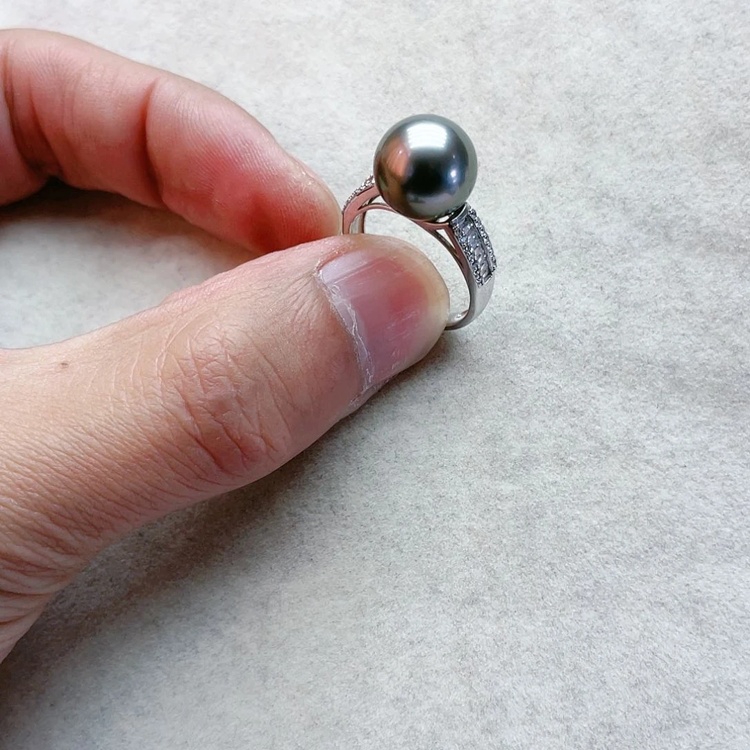 海水珍珠戒指银S925镶嵌