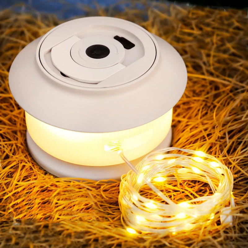 新款LED露营灯USB充电串灯户外营地灯野营卷尺灯帐篷天幕灯带灯串