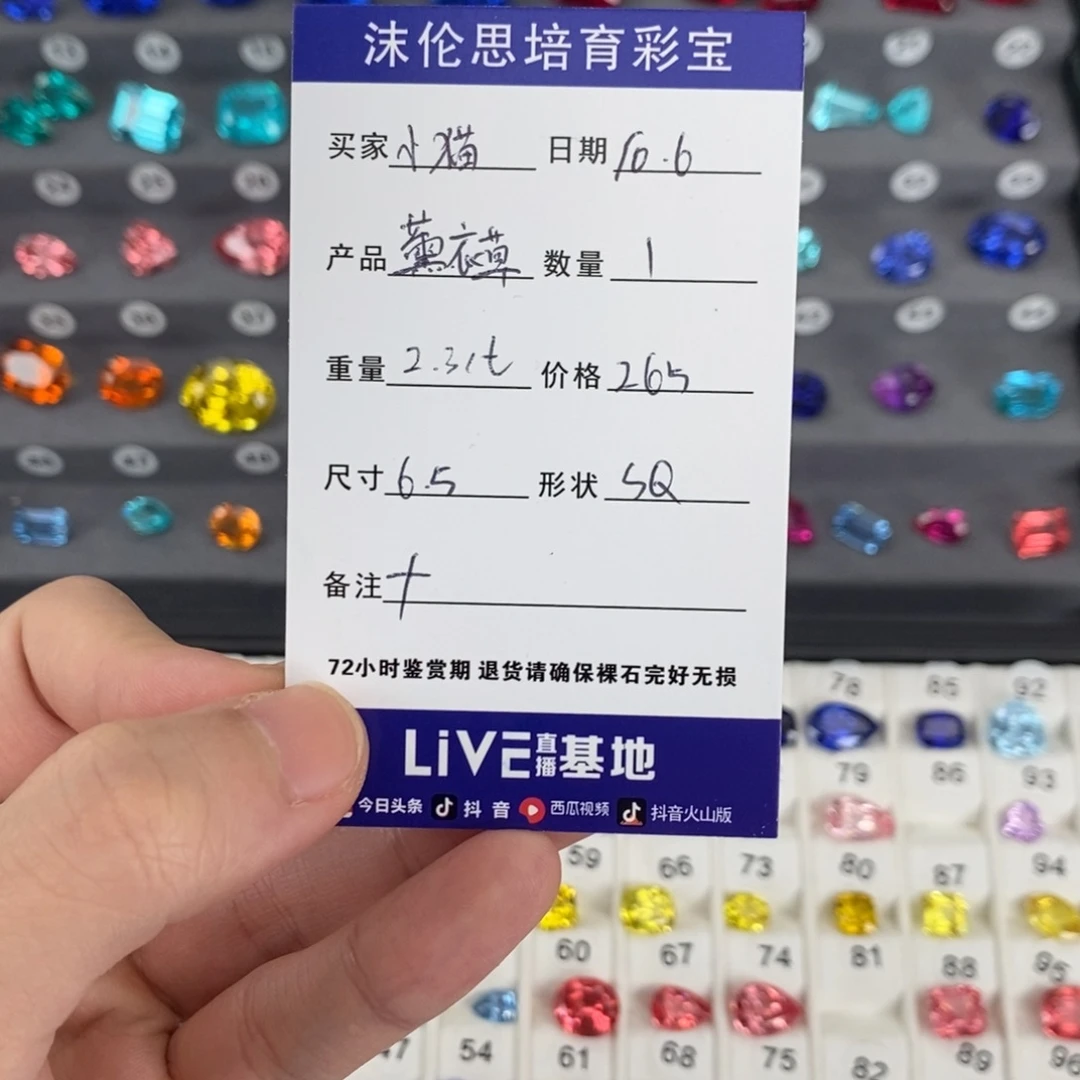 小***妮合成（培育）石榴石裸石2.3ct