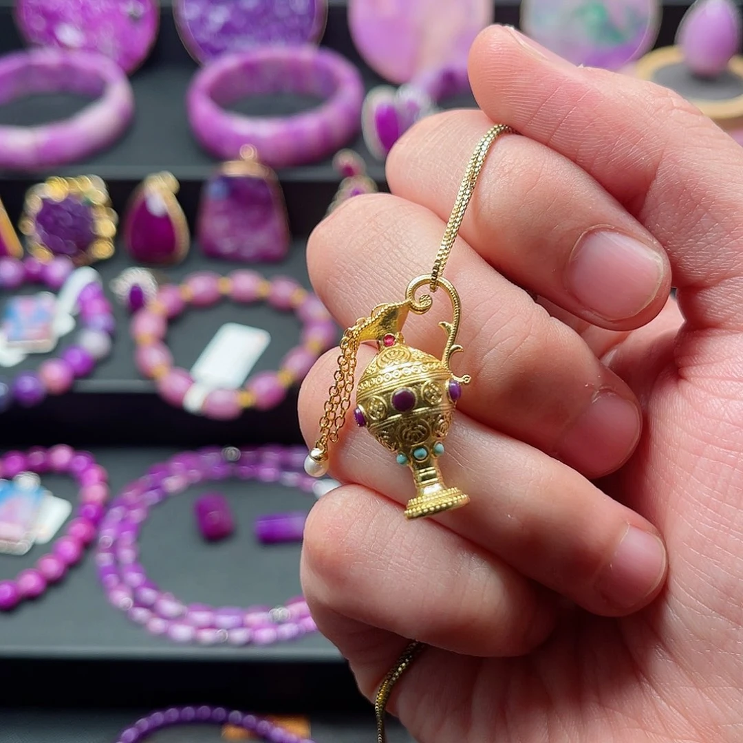 苏纪石（舒俱来）吊坠银S925镀金镶嵌