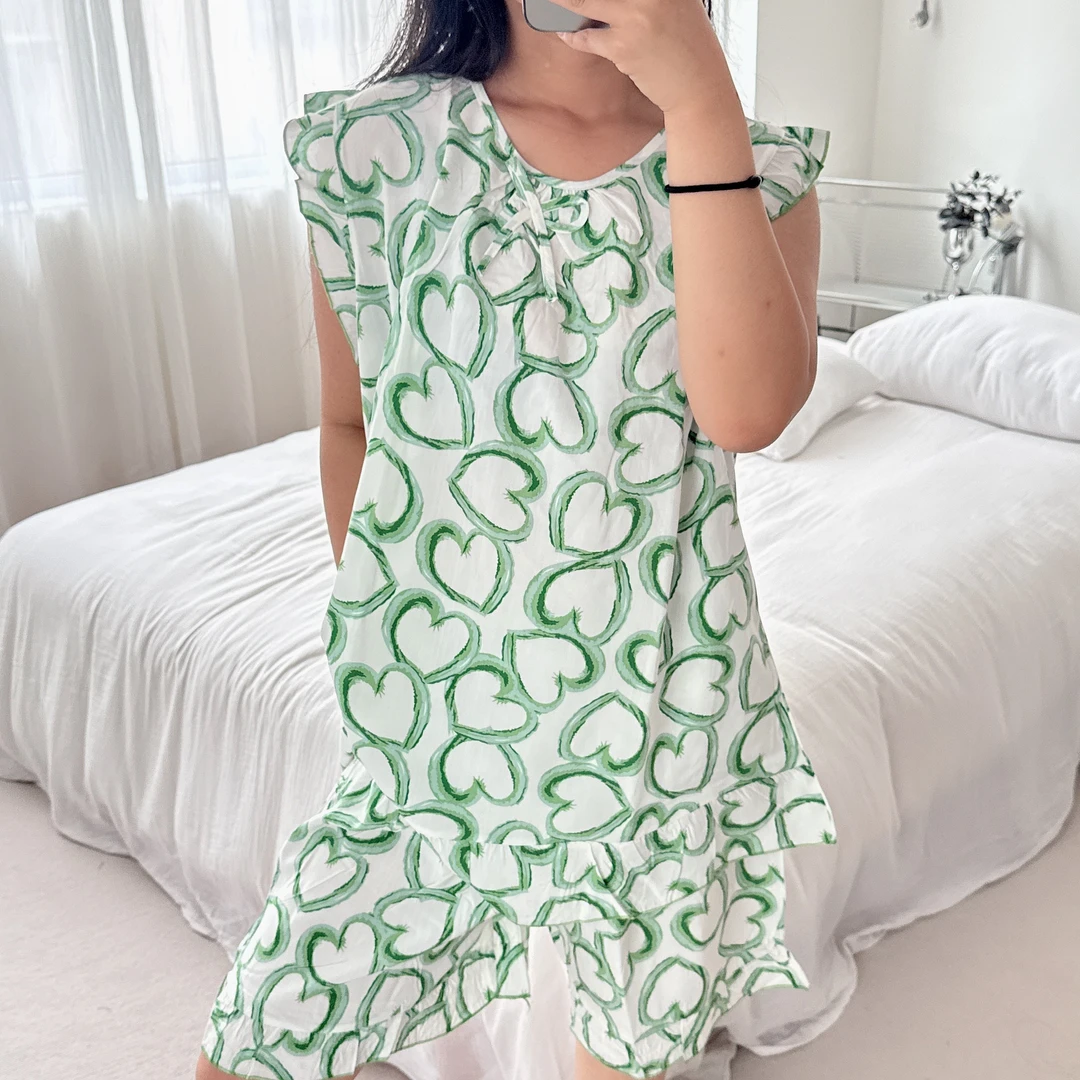 小码人棉砍袖套装夏季休闲宽松女士时尚凉快速干家居韩版会缩水