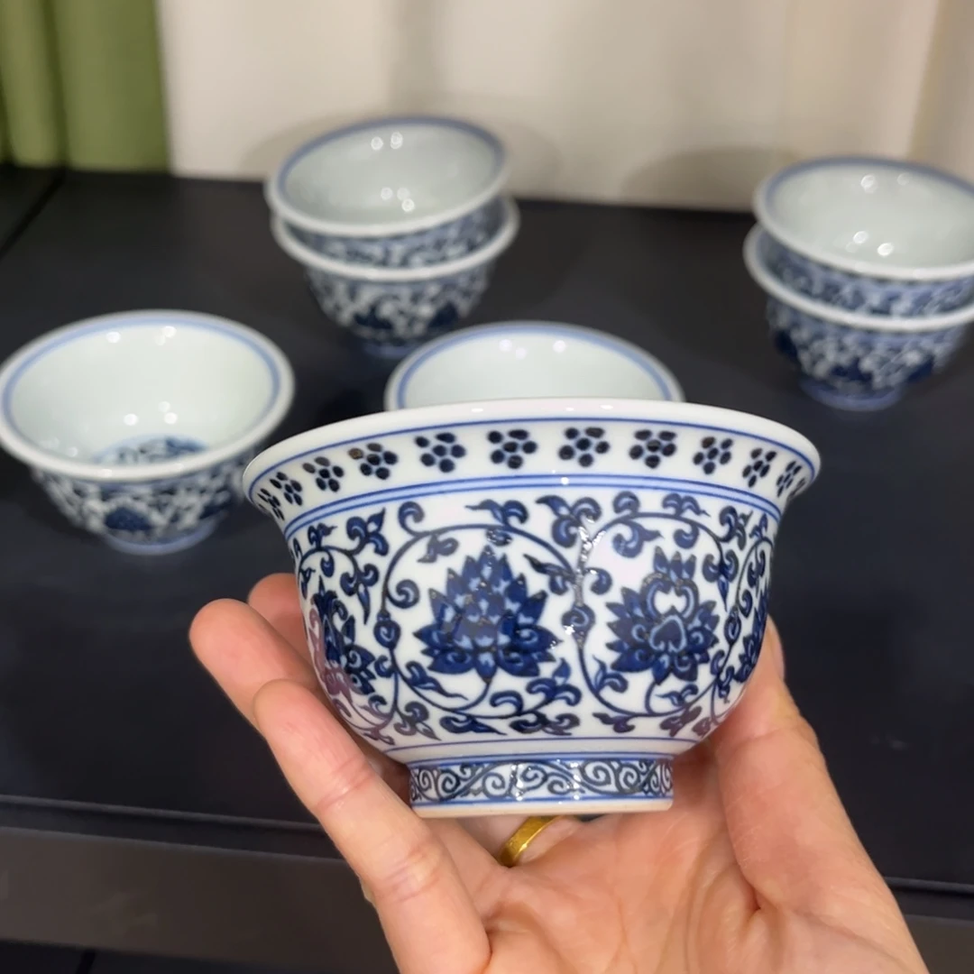 永乐青花缠枝莲大压手