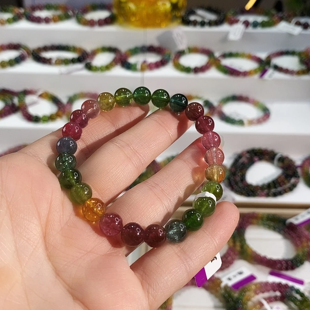 碧玺未镶嵌手链G2445素圈颜色微差