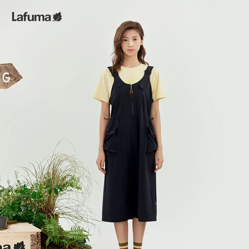 【胶囊系列】LAFUMA户外工装多口袋A字背带连衣裙女拒水LFTS5BQ95