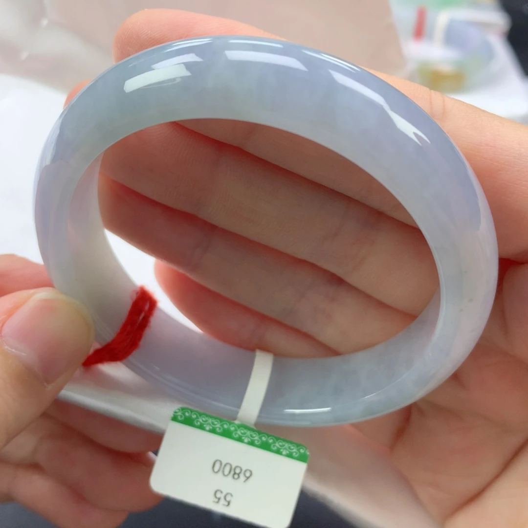 翡翠手镯未镶嵌缅甸天然翡翠手镯55圈口