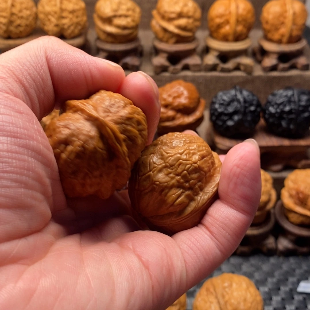 铭***彩文玩核桃把件铁核桃