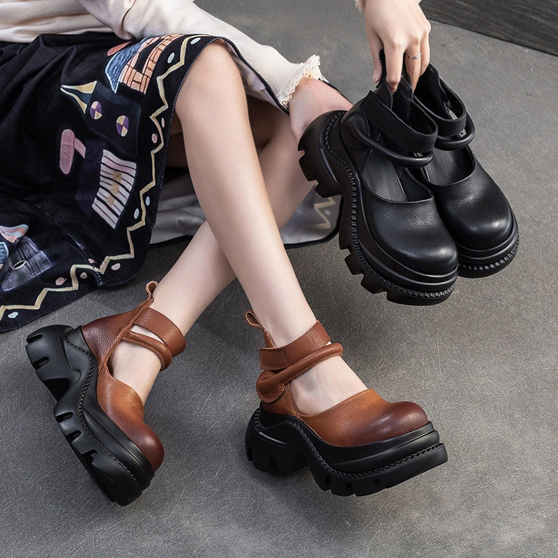 2025春夏新款复古擦色轻奢608-3头层牛皮小众高帮凉靴时尚女鞋