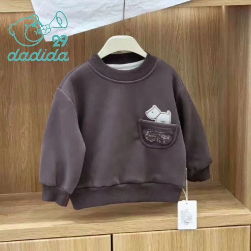 dadida/嗒嘀嗒男童紫色小狗·加绒休闲卫衣505100025