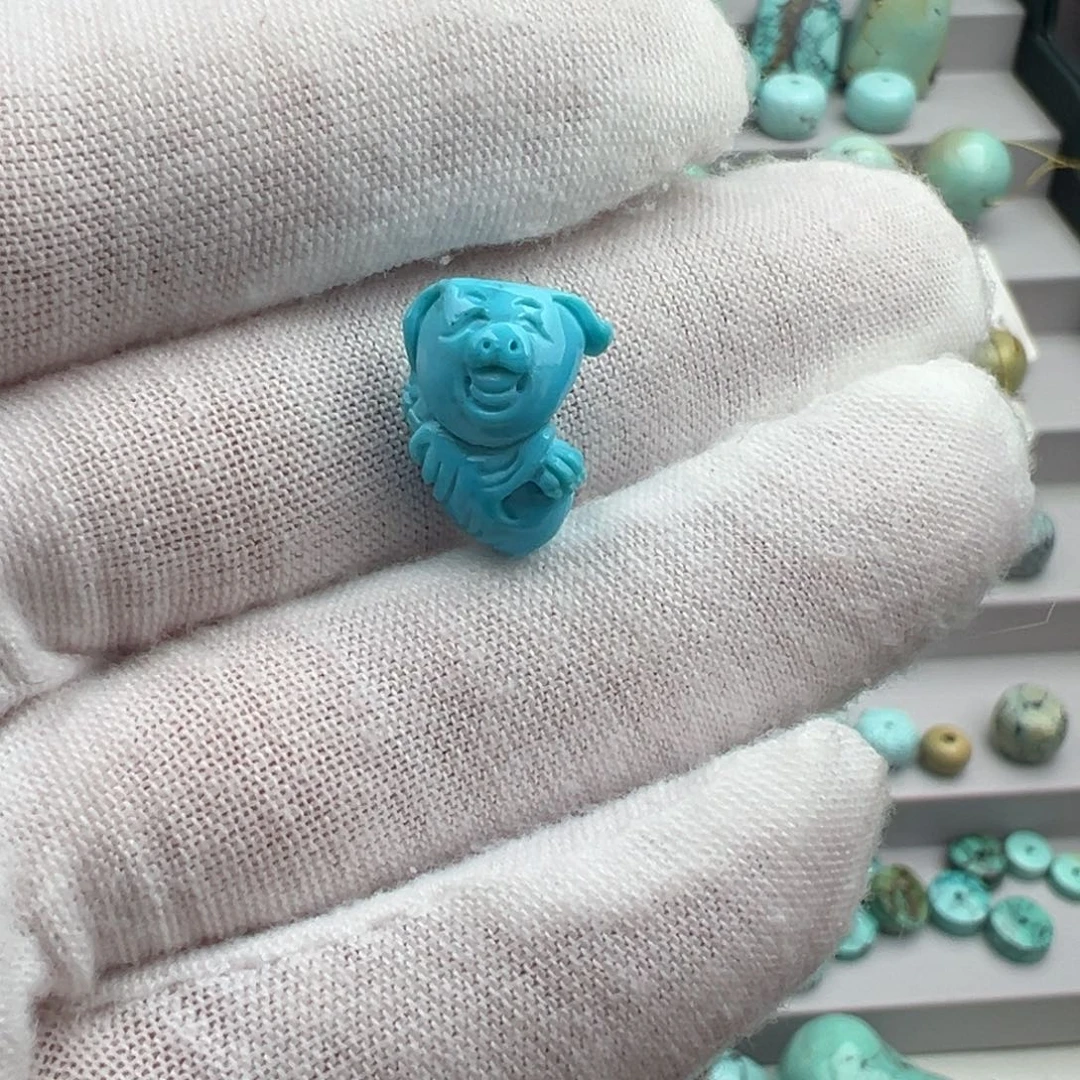 绿松石未镶嵌小猪