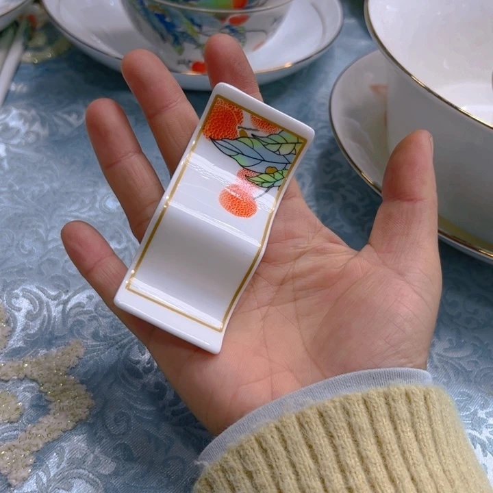 瓷片荔枝筷子架六个