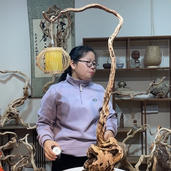 香榧木杜鹃根根艺摆件8