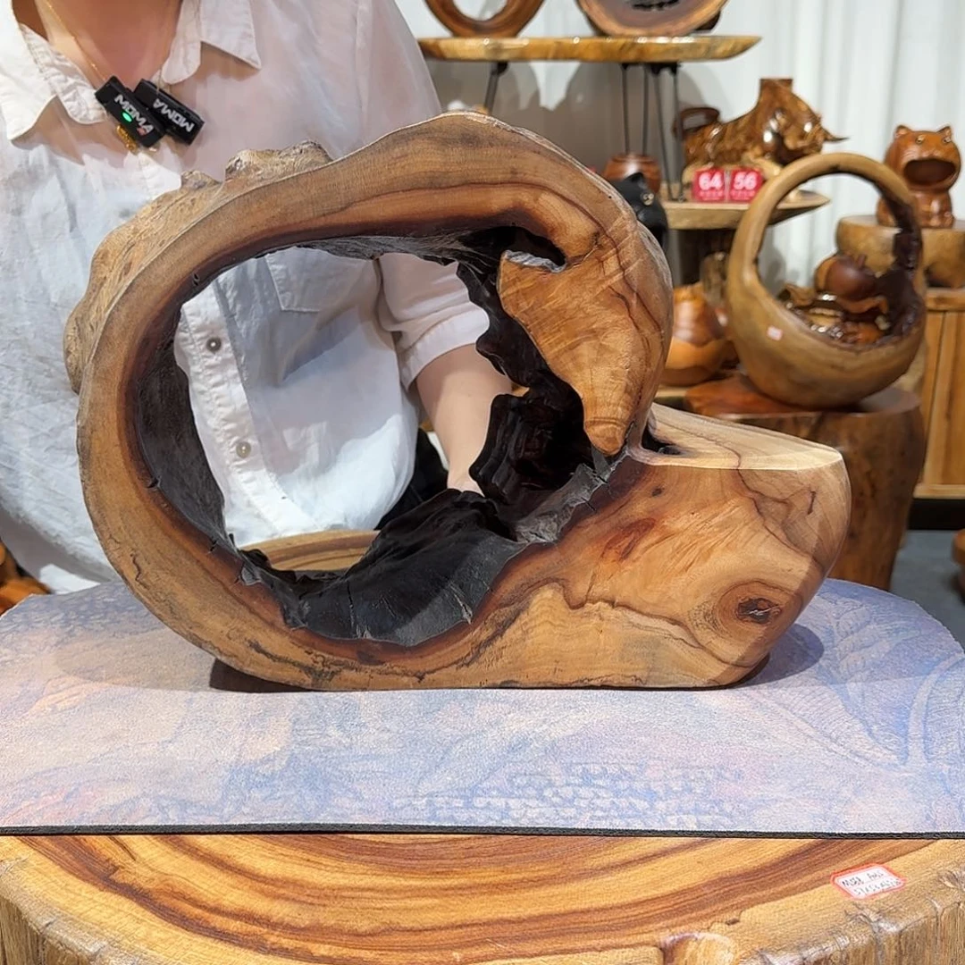 香樟木干泡摆件风化圈40-23-29