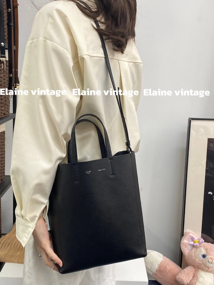 95新 Celine/思琳 黑色手提斜挎小号托特包(23cm)