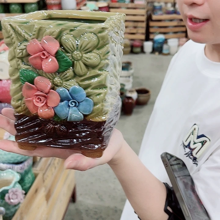 有孔，凑10元包邮陶瓷花盆发货！