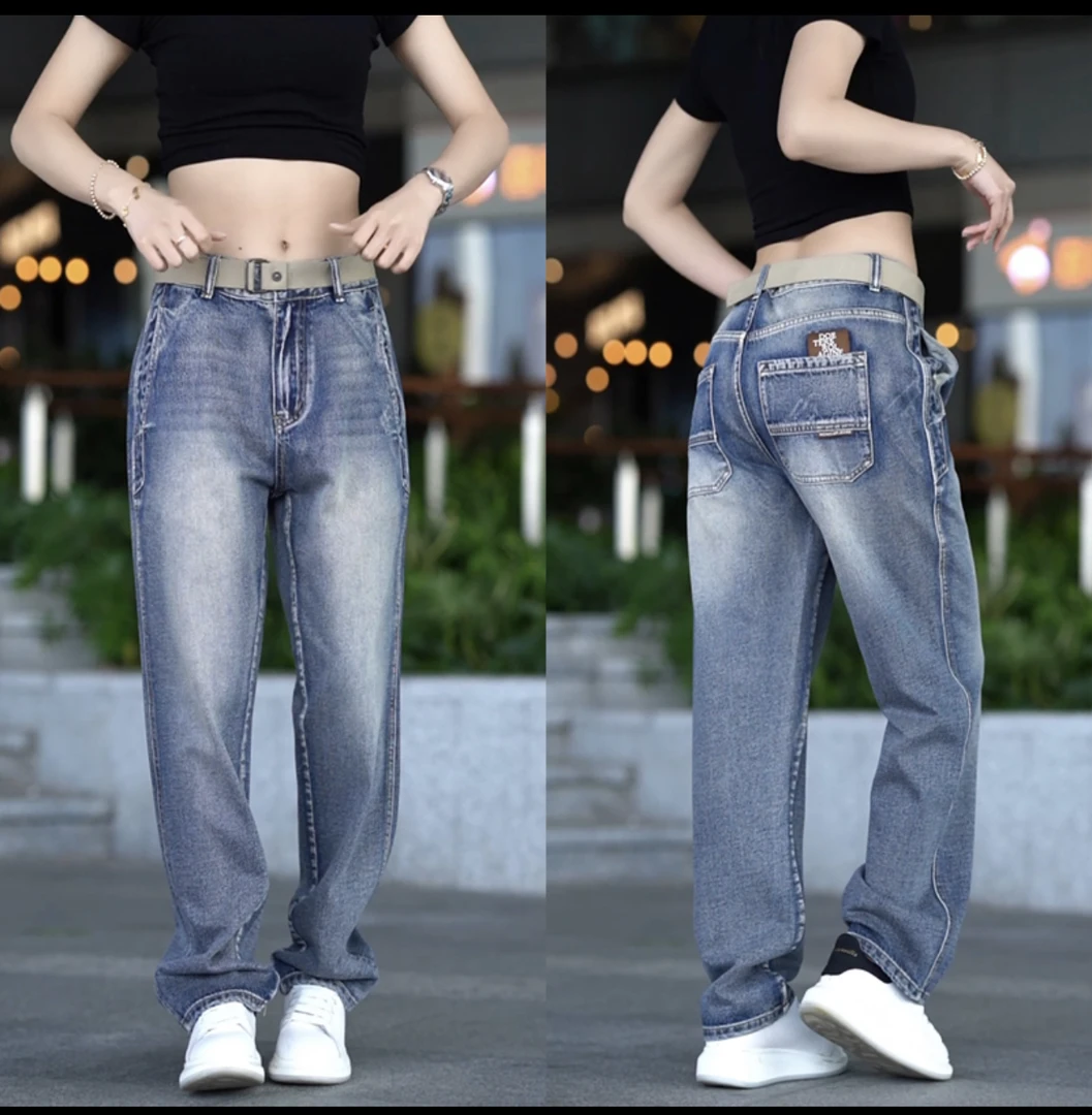 美式复古水洗牛仔裤男2025秋季新款潮牌痞帅宽松直筒休闲百搭长裤