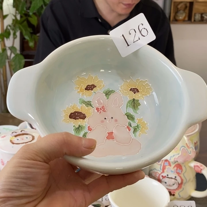 瓷片景德镇釉下彩手绘
