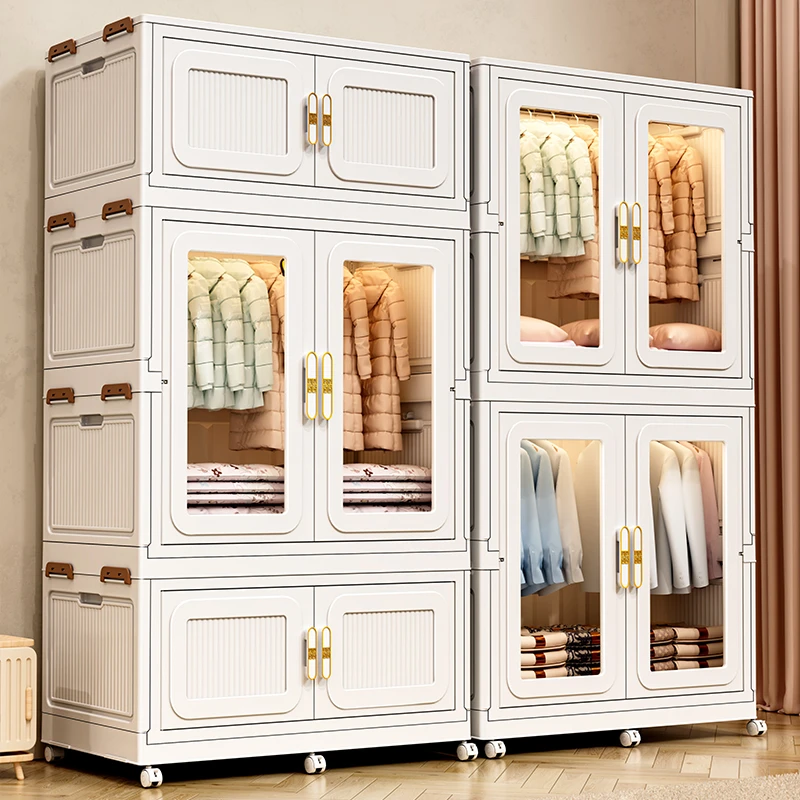 【90-110面宽大衣柜】成人衣柜卧室折叠箱儿童衣服收纳柜大容量