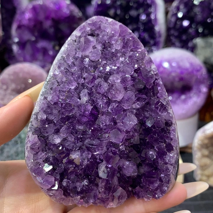 未镶嵌珠宝半成品紫晶晶镇