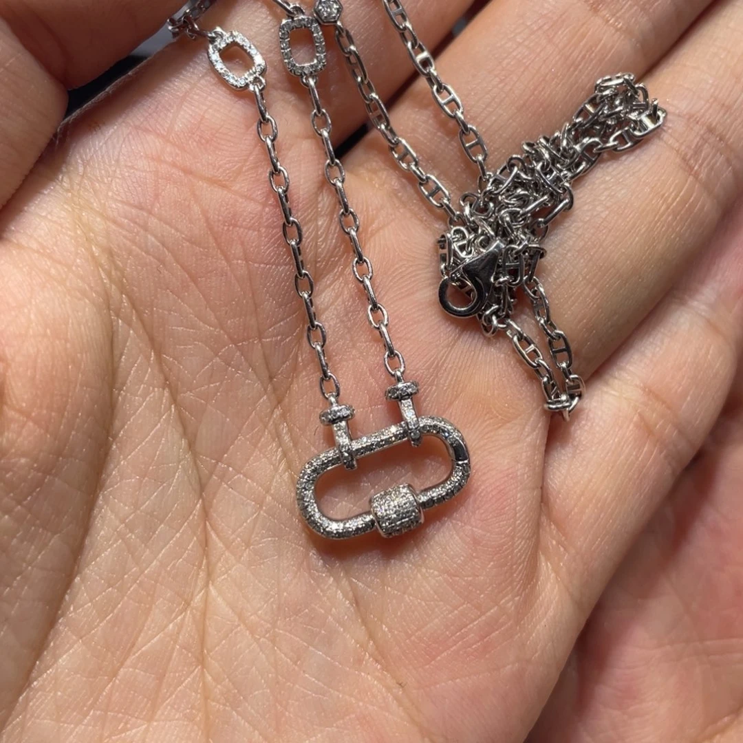 翡翠18K金镶嵌颈饰链子