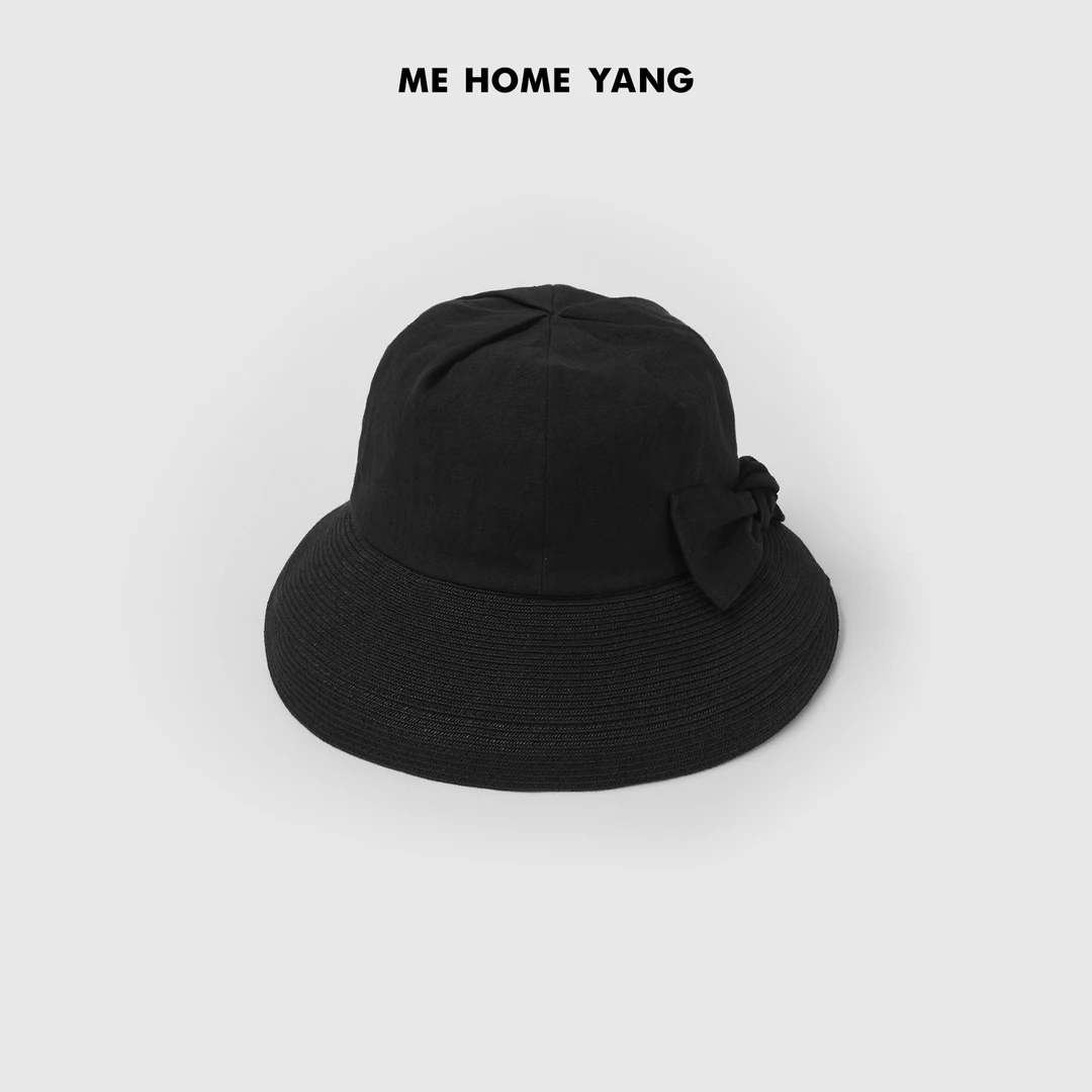 ME【蝴蝶结编织遮阳帽】100亚麻户外遮阳透气百搭防晒帽子MESS1902